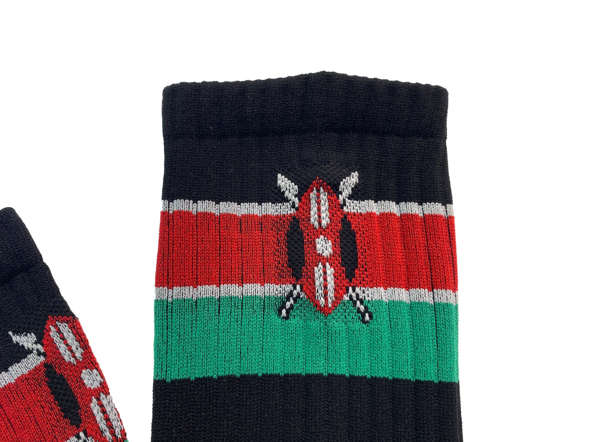 Kenya Flag Socks - Crew Length