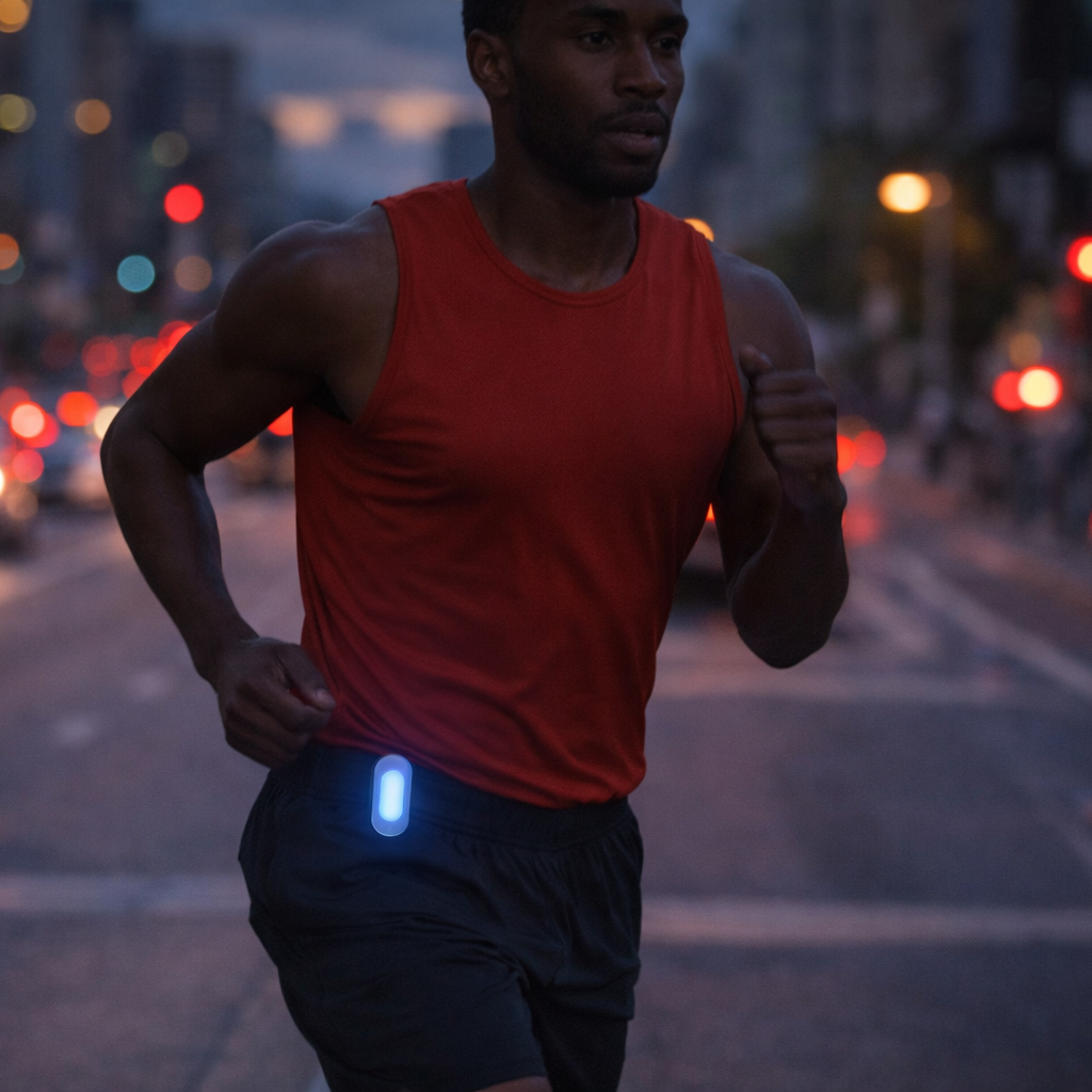 Clip-On LED Safety Visibility Light for Running and Cycling