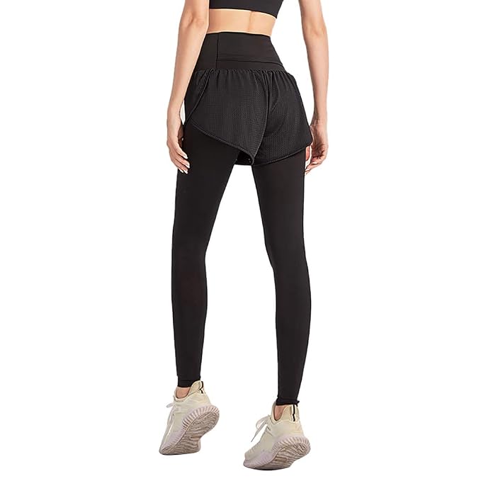 Women’s 2-in-1 Workout Leggings with Built-in Running Shorts