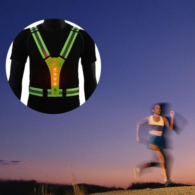 High visibility safety strap with light