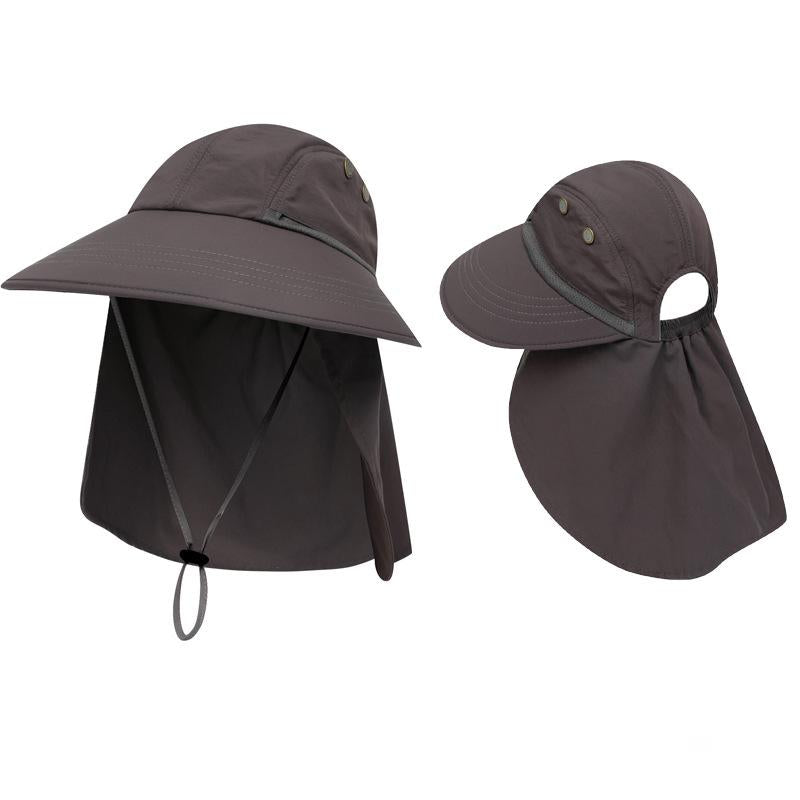 Sunhat with fixed sunshade and ponytail hair hole