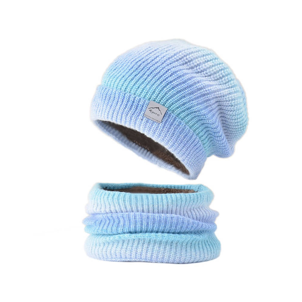 Colourful Double Layer Summit Beanie with Neck Gaiter
