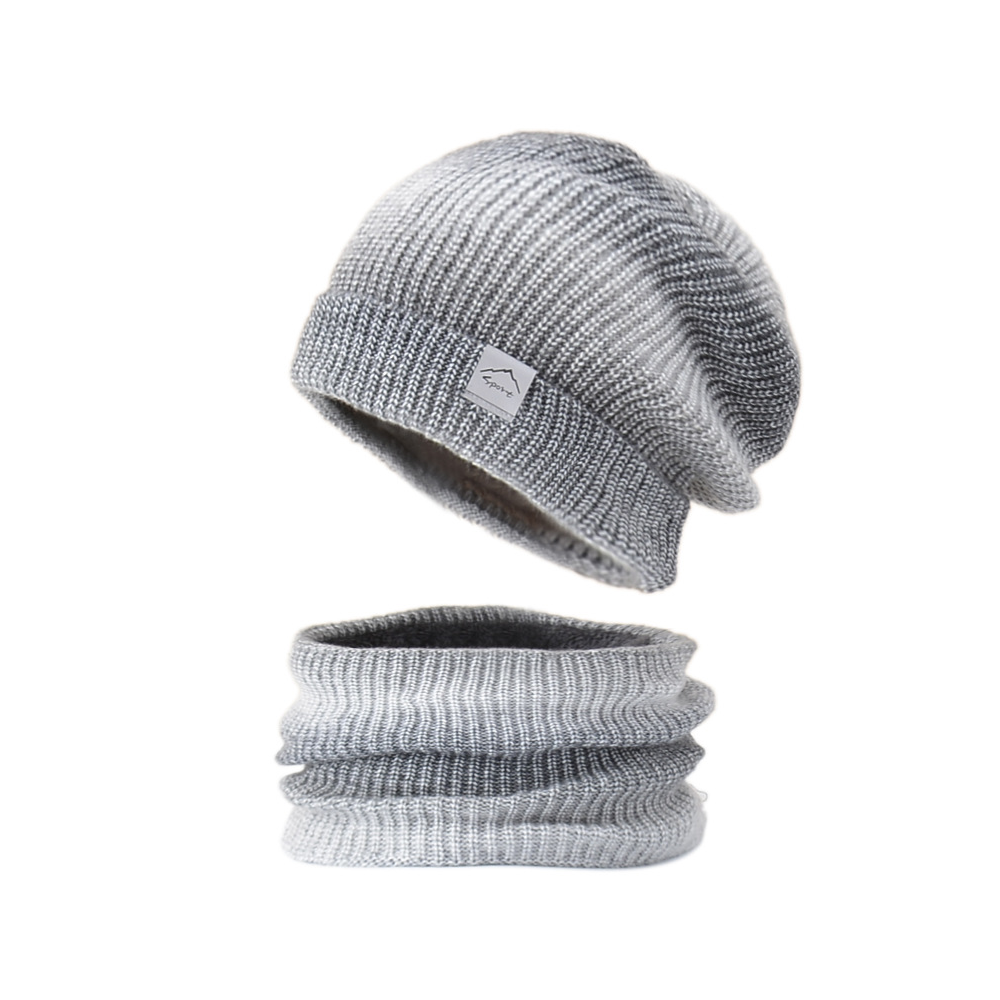Colourful Double Layer Summit Beanie with Neck Gaiter