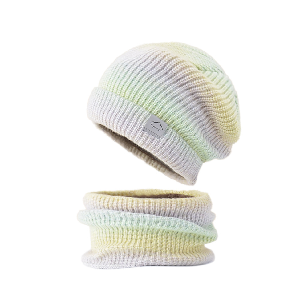 Colourful Double Layer Summit Beanie with Neck Gaiter