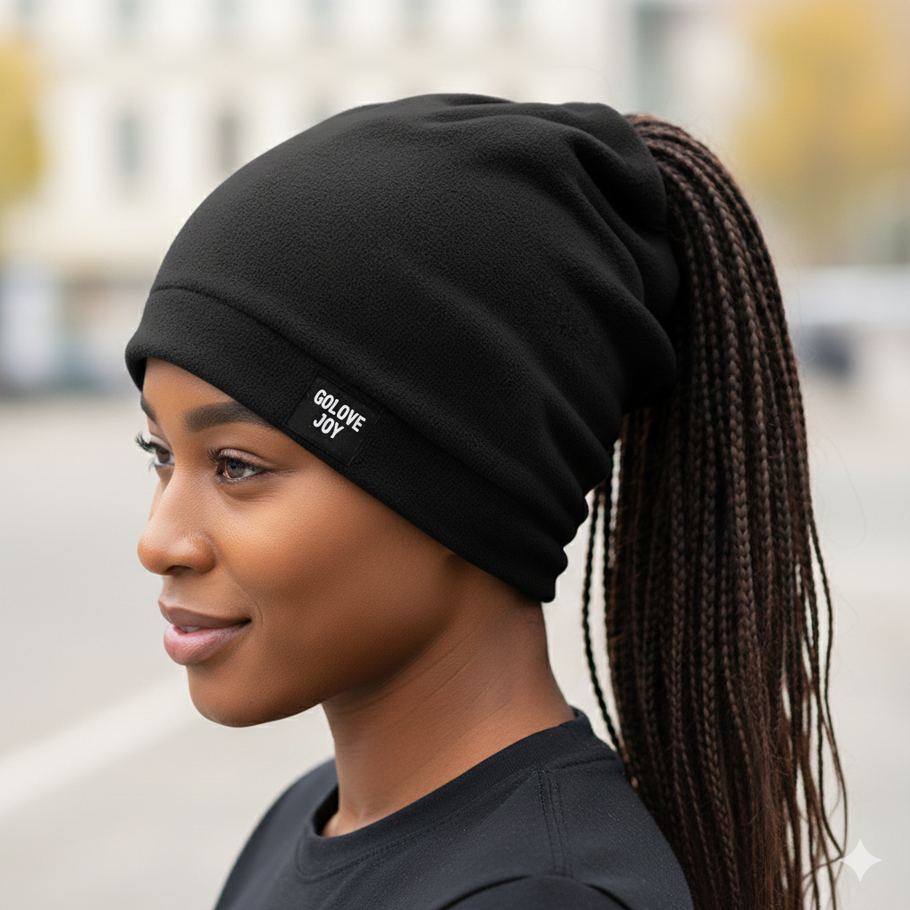 Beanie Hat with Ponytail Hole