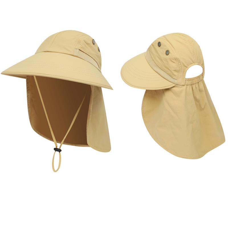 Sunhat with fixed sunshade and ponytail hair hole