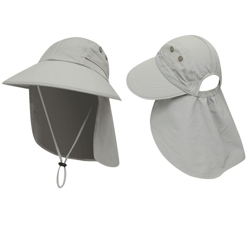 Sunhat with fixed sunshade and ponytail hair hole