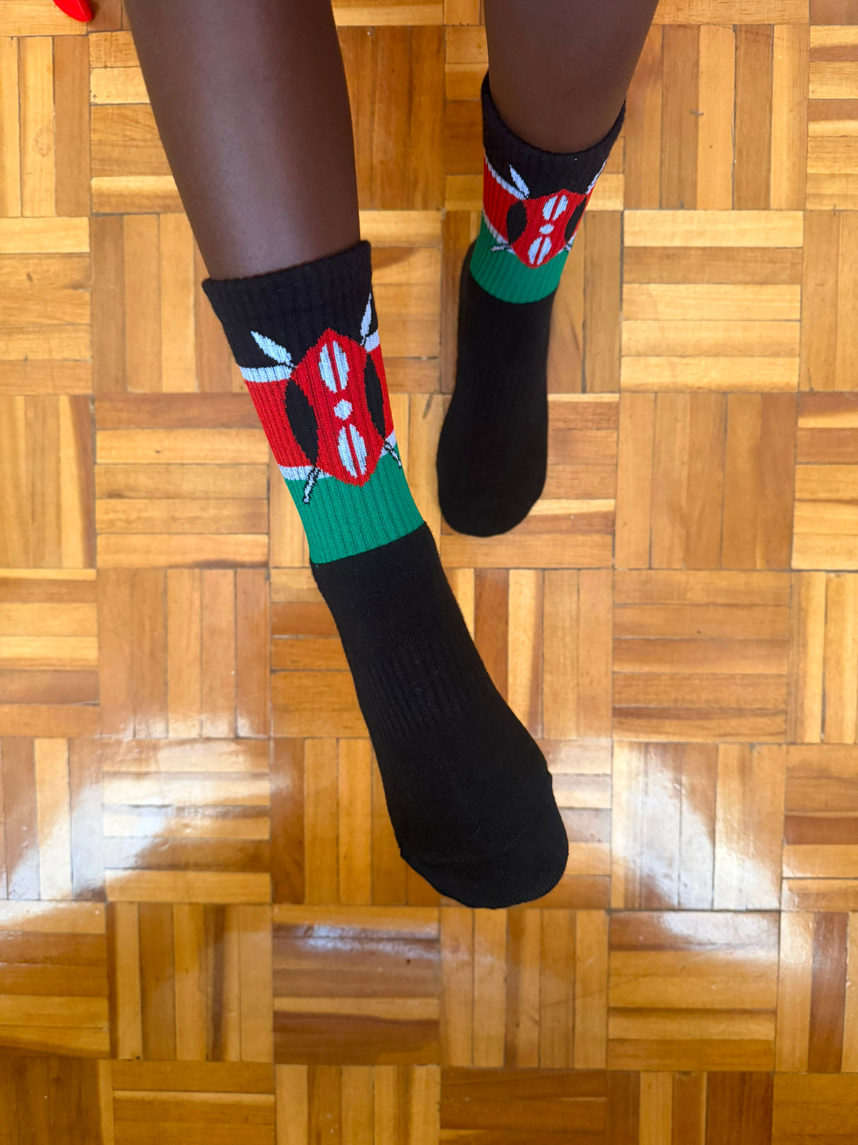 Kenya Flag Socks - Kids Crew Length socks