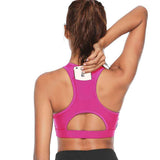 Racerback Sports Bra with Back Phone Pocket