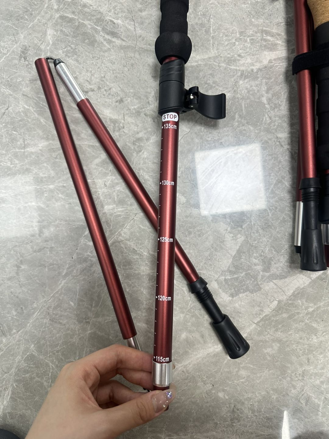 Collapsible Walking Poles - Aluminum Shaft, Cork Handle