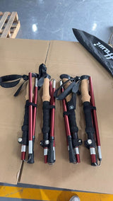 Collapsible Walking Poles - Aluminum Shaft, Cork Handle