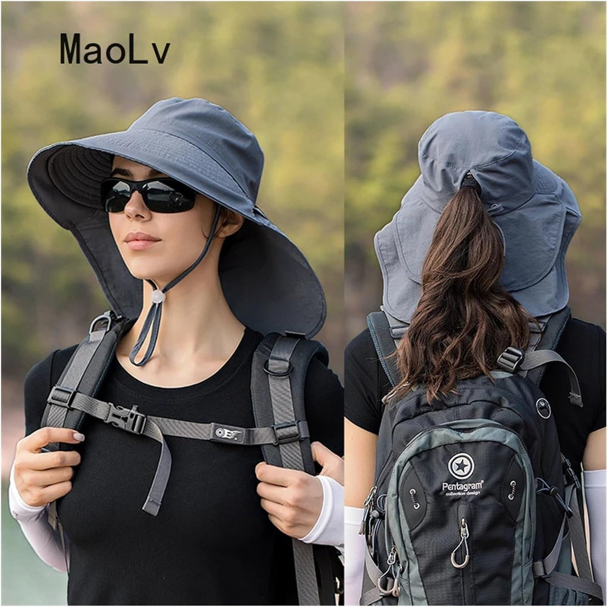 Sunhat with flexi sunshade and small ponytail hair hole