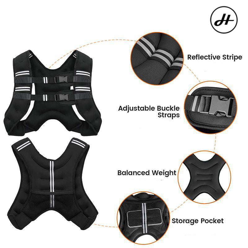 Weight Vest – 5kg, 8kg & 10kg | Non-Adjustable Weighted Workout Vest for Strength Training, Cardio &; Endurance