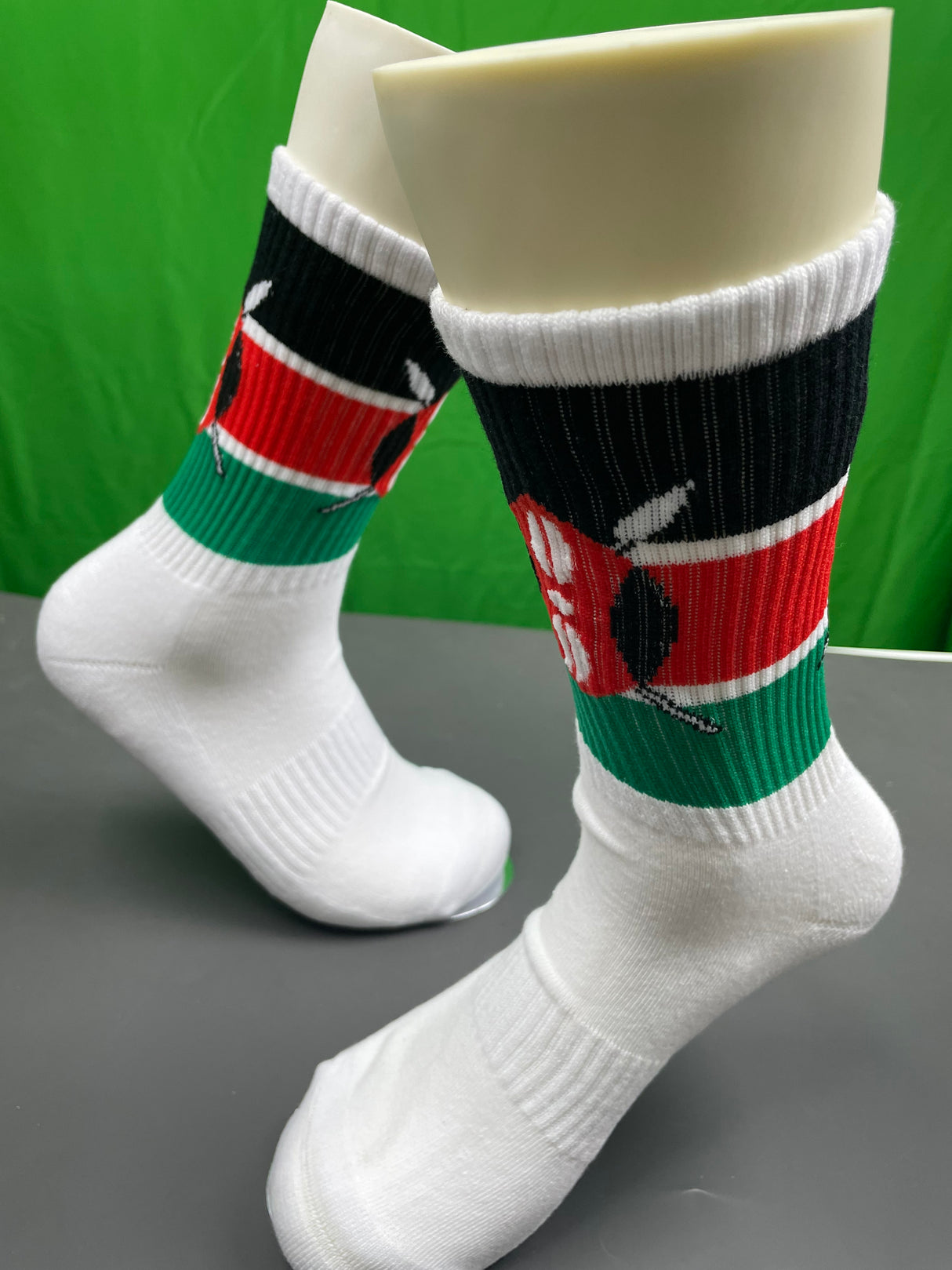 Kenya Flag Socks - Crew Length