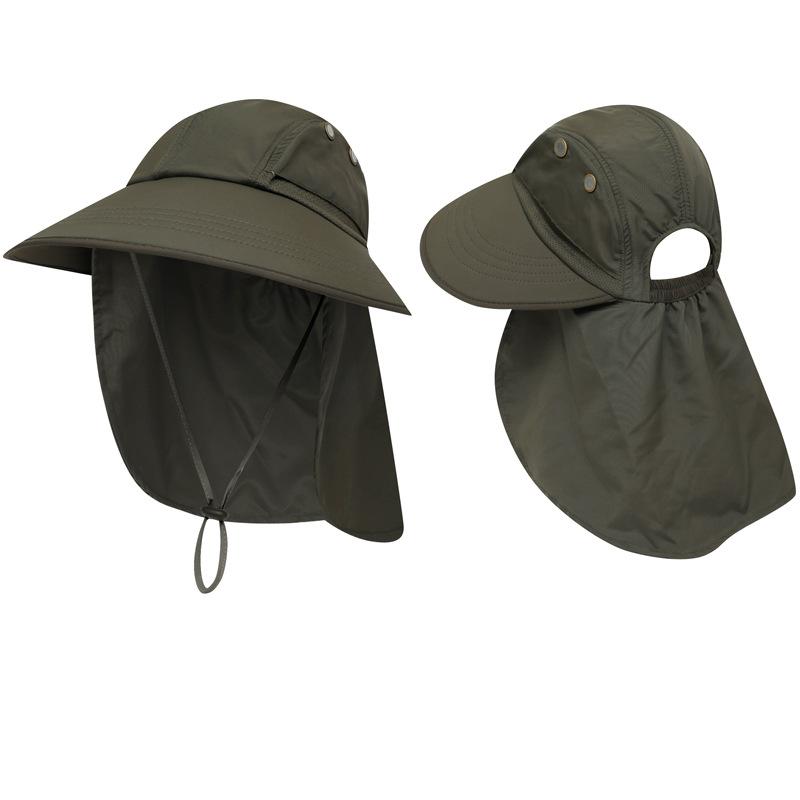 Sunhat with fixed sunshade and ponytail hair hole