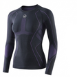 Black long-sleeve top and leggings set on a white background
