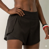 Women’s 2-in-1 Running Shorts – Supportive Inner Tights with Flowy Outer Layer