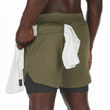 2-in-1 Running Shorts – Built-In Compression Tights for Comfort & Performance