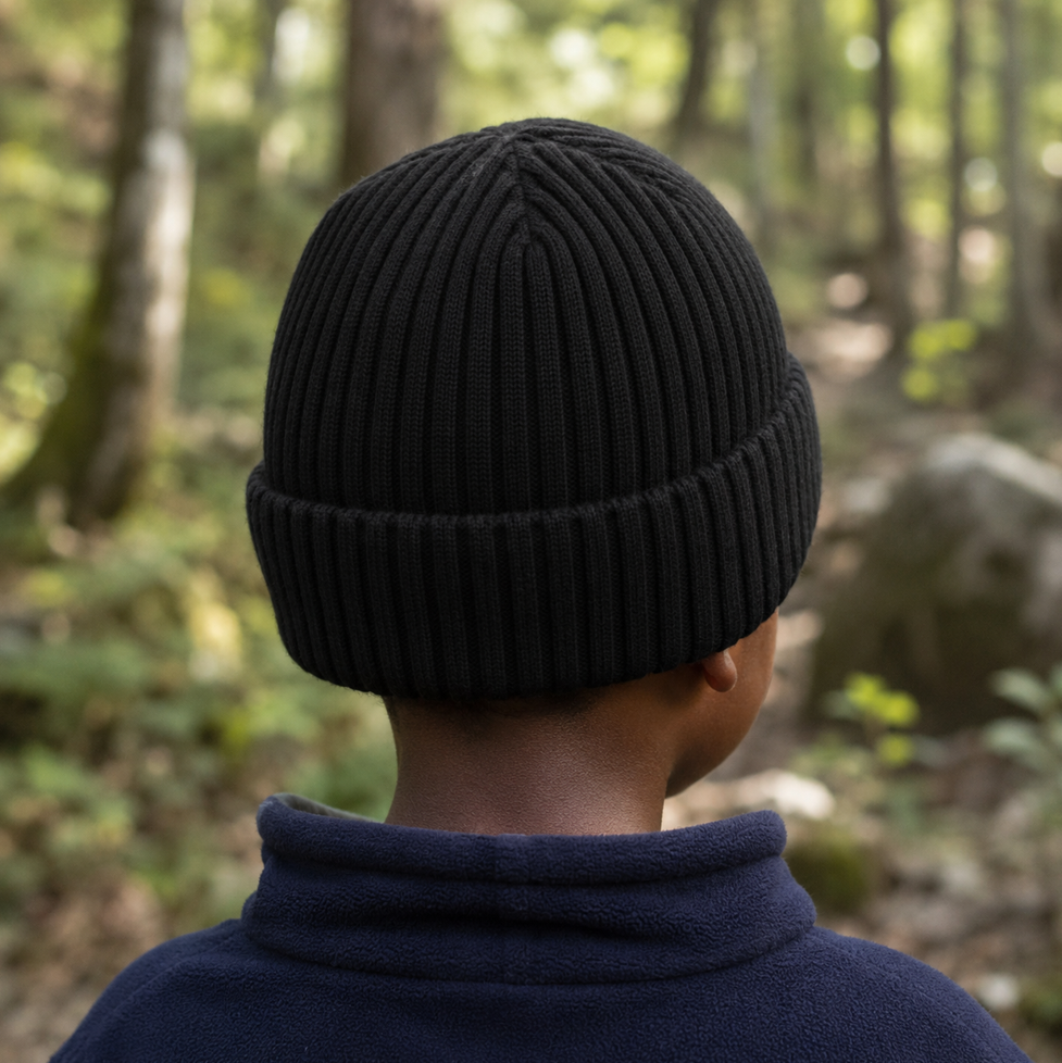 Kids Double Layer Cuffed Beanie with plush interior