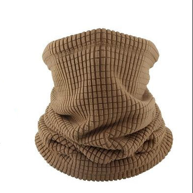 Waffle neck gaiter in brown