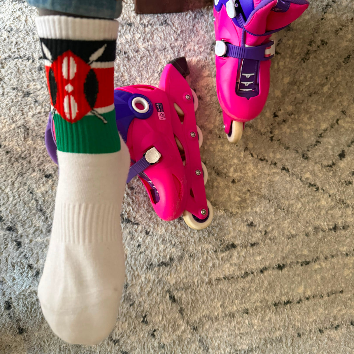 Kenya Flag Socks - Kids Crew Length socks