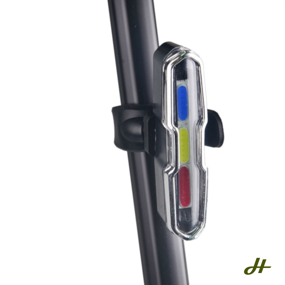 High-Viz Red White Blue rechargeable Bike Light